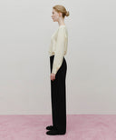 W SKIRT LAYERED DENIM PANTS IN BLACK image 8