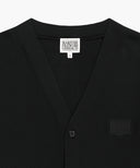 SMALL CLASSIC LOGO V-NECK KNIT CARDIGAN IN BLACK image 8