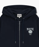 BIG COLLEGE LOGO GRAPHIC HOODIE ZIPUP IN NAVY image 8