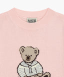W DOODLE BEAR HALF KNIT PULLOVER IN LIGHT PINK image 8