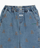KIDS BEAR PRINTED DENIM PANTS IN BLUE image 8