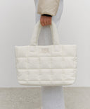 CLASSIC LOGO PADDING TOTE BAG IN IVORY image 8