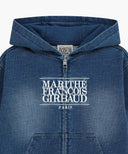 KIDS CLASSIC LOGO EMBROIDERY HOODIE ZIP-UP IN BLUE image 8