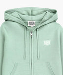 W SMALL CLASSIC LOGO CROP KNIT HOODIE ZIPUP IN MINT image 8