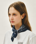 CLASSIC LOGO BANDANA SCARF IN NAVY image 8