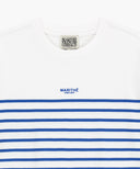 BLOCK STRIPE TEE IN BLUE image 8