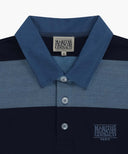 WASHED DENIM COLLAR LONG SLEEVE TEE IN BLUE image 8