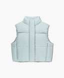 W CIRCLE LOGO CROP HOODED DOWN VEST IN MINT GREY image 8