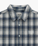 CLASSIC LOGO OMBRE CHECK SHIRT IN NAVY
