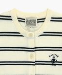 W STRIPE KNIT CARDIGAN IN IVORY image 8