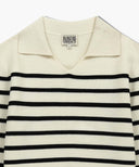 W STRIPE POLO KNIT IN IVORY image 8