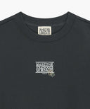 W FLOWER CLASSIC LOGO CROP SWEATSHIRT IN CHARCOAL GREY image 8