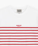 BLOCK STRIPE TEE IN RED image 8
