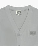 SMALL CLASSIC LOGO V-NECK KNIT CARDIGAN IN GRAY image 8