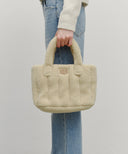 CLASSIC LOGO BOUCLE PADDING BAG IN BEIGE image 8