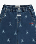 KIDS BEAR PRINTED DENIM PANTS IN DARK BLUE image 8