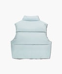 W CIRCLE LOGO CROP HOODED DOWN VEST IN MINT GREY image 9
