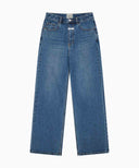 W LAYERED SKIRT DENIM PANTS IN BLUE image 11