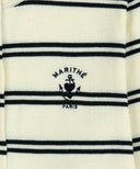 W STRIPE KNIT CARDIGAN IN IVORY image 9