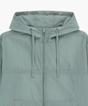 HOODED PACKABLE NYLON JACKET IN MINT GREY image 9