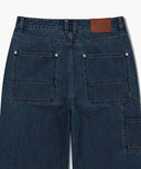 M DOUBLE KNEE CARPENTER DENIM PANTS IN DARK BLUE image 9