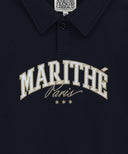 KIDS STRIPE POINT COLLAR SWEATSHIRT IN NAVY image 9