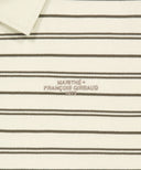 STRIPE PIQUE LONG SLEEVE TEE IN IVORY image 9