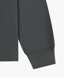 CRACK CLASSIC LOGO LONG SLEEVE TEE IN CHARCOAL GREY image 9
