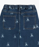 KIDS BEAR PRINTED DENIM PANTS IN DARK BLUE image 9