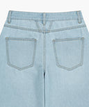 W SUMMER SEMI WIDE DENIM PANTS IN LIGHT BLUE image 12