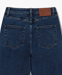 W HIGH-RISE FLARED DENIM PANTS IN BLUE image 9