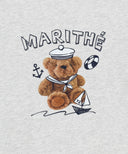 MARINE DRAWING DOODLE GRAPHIC TEE IN LIGHT HEATHER GREY image 9