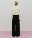 W SKIRT LAYERED DENIM PANTS IN BLACK image 9