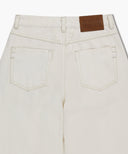 W LOW-WAIST TUCK WIDE DENIM PANTS IN ECRU image 11