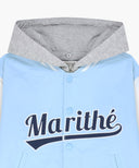 KIDS DETACHBLE BASEBALL JACKET IN LIGHT BLUE