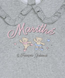 KIDS W FRILL COLLAR SWEATSHIRT IN HEATHER GREY image 9