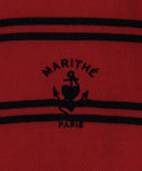 W STRIPE KNIT CARDIGAN IN RED image 9