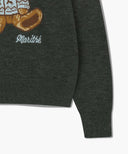DOODLE BEAR KNIT PULLOVER IN CHARCOAL GREY image 9