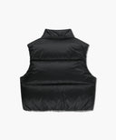 W CIRCLE LOGO CROP HOODED DOWN VEST IN BLACK image 9