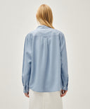 CLASSIC LOGO LINEN SHIRT IN SKY BLUE image 3