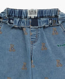 KIDS BEAR PRINTED DENIM PANTS IN BLUE image 10