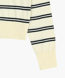 W STRIPE KNIT CARDIGAN IN IVORY image 10