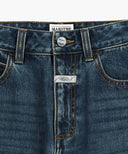 W HIGH STRAIGHT DENIM PANTS IN DARK BLUE image 10
