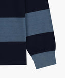 WASHED DENIM COLLAR LONG SLEEVE TEE IN BLUE image 10