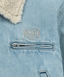 W CROP SHEARLING DENIM JACKET IN LIGHT BLUE image 10