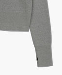 W CLASSIC LOGO CROP KNIT IN MELANGE GRAY image 10