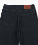 M WIDE RAW DENIM PANTS IN DARK BLUE image 10
