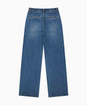 W LAYERED SKIRT DENIM PANTS IN BLUE image 12