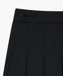 W SIDE BUCKLE PLEATED MIDI SKIRT IN CHARCOAL GREY image 10