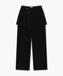 W SKIRT LAYERED DENIM PANTS IN BLACK image 10